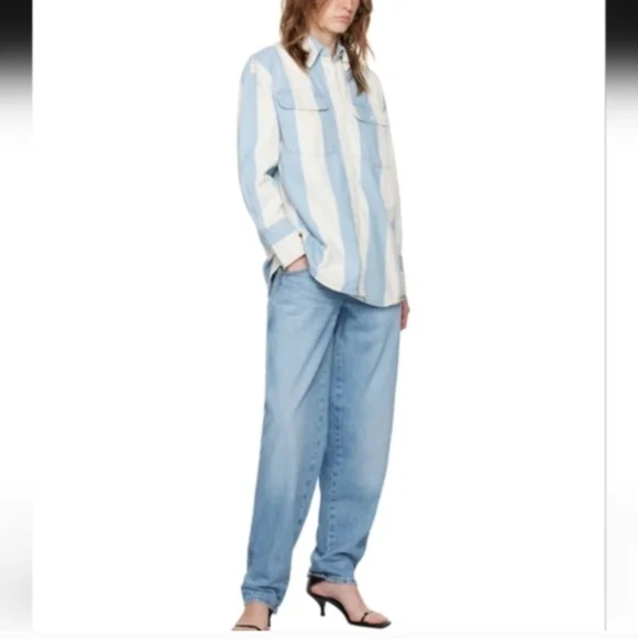 FRAME 90's Utility Loose Jeans Size 28 High Rise Roll Hems Or Straight Leg - Picture 8 of 15